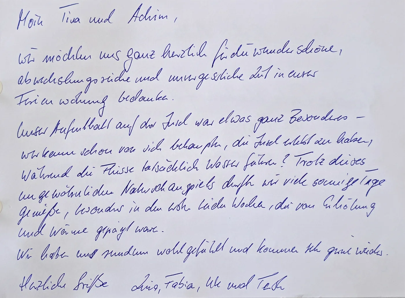 Handgeschriebener Gästebucheintrag – Seite 3