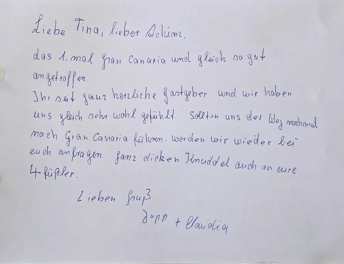 Handgeschriebener Gästebucheintrag – Seite 5