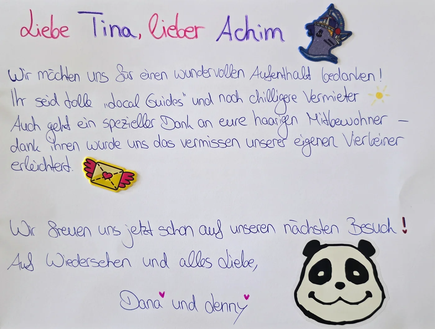 Handgeschriebener Gästebucheintrag – Seite 6