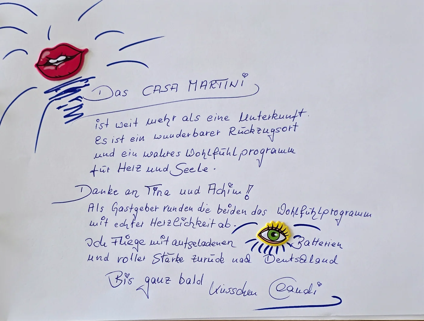Handgeschriebener Gästebucheintrag – Seite 7